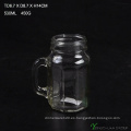 480ml Clear Strip con mango de vidrio Mason Jars para la venta